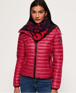 Superdry Core Down Hooded Női Kabát Piros | LWRHE2846